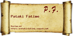 Pataki Fatime névjegykártya
